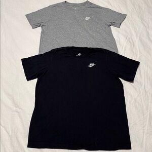 Nike Kids' Sportswear Embroidered Futura T-Shirts in Heather Grey and Black